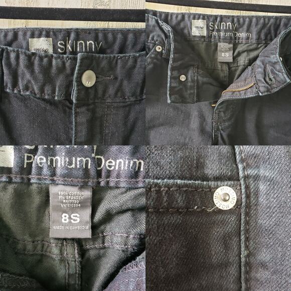 Mossimo Black/Deep Navy Denim Skinny Jeans Size 8S - Picture 5 of 9